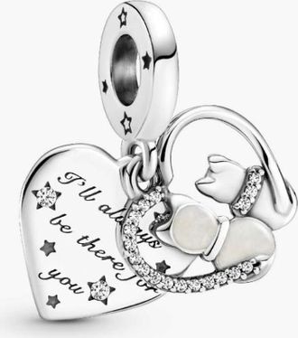 Pandora Cats And Heart Sterling Silver Dangle
