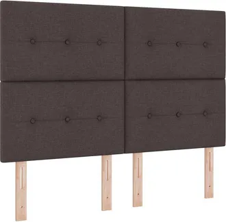 vidaXL Testiera Regolabile In Altezza Marrone Scuro 144 Cm Tessuto Vidaxl
