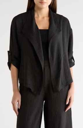 Max Studio Textured Drape Jacket in Black at Nordstrom Rack, Size X-Large
