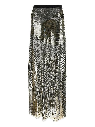 Pucci sequin-embellishment maxi skirt - women - Polyamide - 40 - Gold
