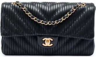 Chanel Pre-owned Pleated Shoulder Bag - Dames - Vintage Schoudertas - Zwart - ONE Size - Leer - Vintage