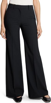 Theory Mid Rise Stretch Wool Flare Pants in Black - 001 at Nordstrom, Size 14