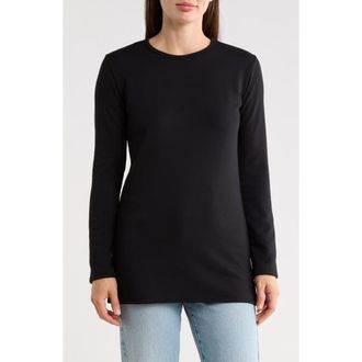 Go Couture Long Sleeve T-Shirt in Black Interlock at Nordstrom Rack, Size X-Large