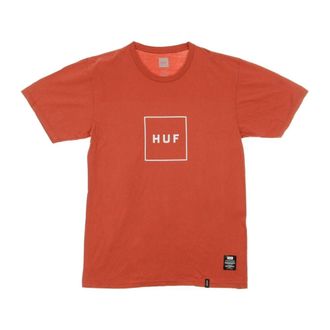 HUF T-Shirts, male, Red, Size: XL Poppy Box Logo T-Shirt