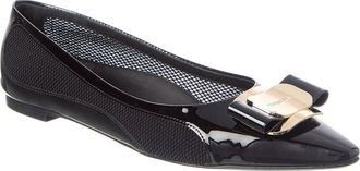 Ferragamo Zea Bow Leather Ballet Flat