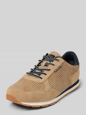 Bugatti Sneaker mit Label-Applikation Modell Sacramento in Taupe, Gr&ouml;&szlig;e 40
