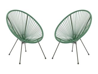 VENTE-UNIQUE.COM Sill&oacute;n de jard&iacute;n resina caqui, verde