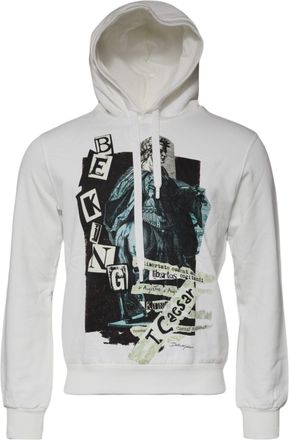 Dolce & Gabbana Mens Graphic Hoodie King Caesar - White Cotton - Size EU 48 (Mens)
