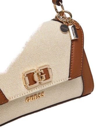 Guess Womens Shoulder Bag Natural-Cognac Cotton - Shoulder-Bags Natural/cognac