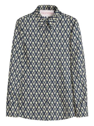 Valentino Garavani Toute La V twill blouse - Blauw
