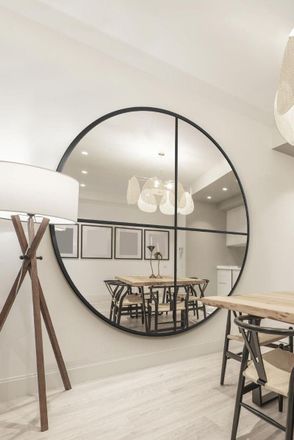 MirrorOutlet Black XL Circular Window Metal Wall & Leaner Mirror (180 x 180CM) | Size: 1 Pack