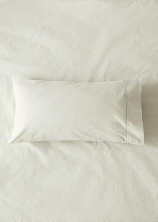 Mango Federa culla cotone lavato doppia impuntura 30x50 cm verde bosco - Home - 30x50cm - MANGO HOME