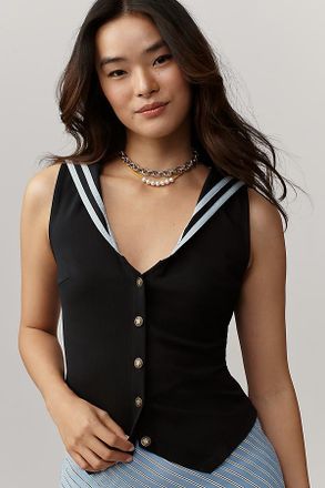 Maeve Nautical V-Neck Vest Top
