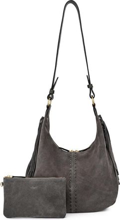 OLD TREND Hydrangea Genuine Leather Suede Heritage Shoulder Bag in Slate at Nordstrom
