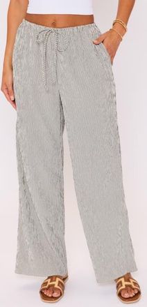 VICI Collection Ease Stripe Drawstring Wide Leg Pants in Cream Black at Nordstrom, Size X-Large