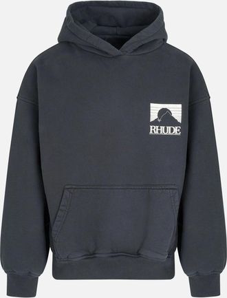 Rhude Mens Moonlight Hoodie Black - Size: 40