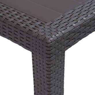 Berkfield Home Garden Table Brown 150x90x72 cm Plastic Rattan Look | Size: 150 x 90 x 72 cm