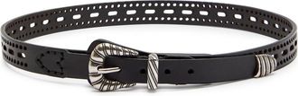 Etro Perforated Leather Belt - Black - 85 (UK12 / M)