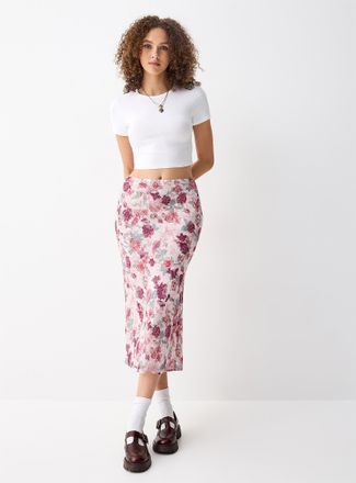 Twik Womens Flowy chiffon maxi skirt