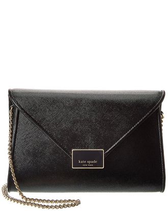 Kate Spade New York Kate Spade New York Anna Shiny Textured Leather Medium Envelope Clutch