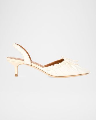 Staud Alba Satin Ballet Slingback Pumps