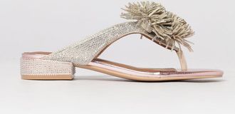 Kurt Geiger Sandalo London Pom Pom Kurt Geiger London in pelle con strass