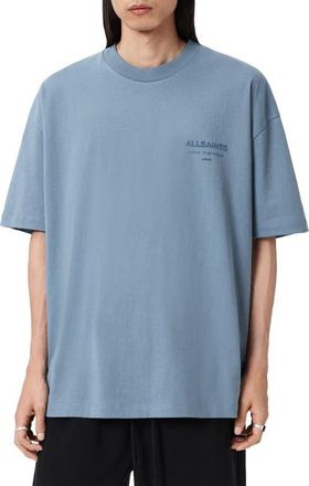 AllSaints Xander Crewneck T-Shirt in Coastline Blue at Nordstrom, Size Xx-Large