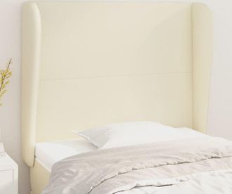 vidaXL Cabecero Con Orejas Cuero Sint&eacute;tico Color Crema 93x23x118/128cm Vidaxl