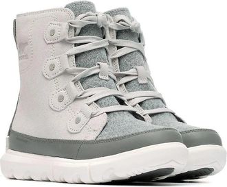 Sorel Womens Sorel Explorer Next Joan 2068791-009 Gray Suede Waterproof Boots ZAP965