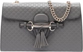 Gucci Pre-owned Emily Schoudertas - Dames - Vintage Schoudertas - Grijs - ONE Size - Leer - Vintage