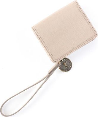Hobo Coin Leather Wristlet Wallet in Stone Gloss at Nordstrom