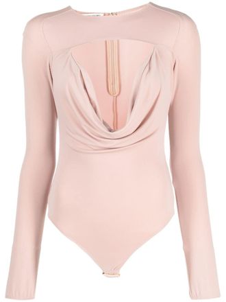 Alessandro Vigilante cut-out cowl-effect bodysuit - Pink