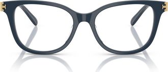 Tory Burch 53mm Square Optical Glasses in Dark Blue at Nordstrom
