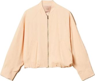 Twinset Bomberjack met kimono mouwen - Dames - Bomber jackets - Roze - S - Polyester - Jassen