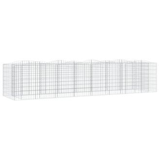 Berkfield Home Arched Gabion Raised Bed 400x100x100 cm Galvanised Iron in Silver | Size: 400 x 100 x 100 cm