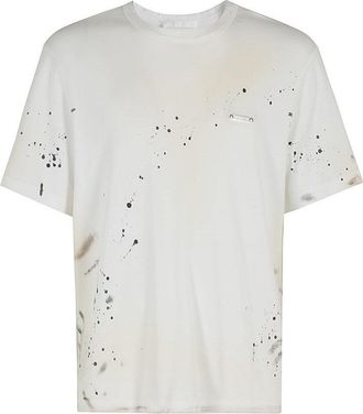 Helmut Lang Hand-Painted White Cotton T-Shirt