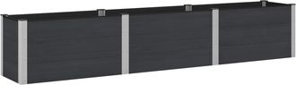 vidaXL Arriate Elevado Negro 300 X 50 X 54 Cm Wpc Y Aluminio Vidaxl