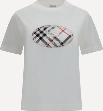 Burberry T-shirt Knight Stamp Check in cotone Woman M