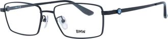 BMW Glasses, male, Black, Size: ONE SIZE Black Rectangular Metal Eyeglasses Unisex