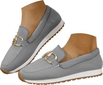Generic Ladies Casual Slip-On Loafer Comfort Sporty Wedge Loafers with Memory Foam Insole & Arch Support Comfortable Dressy Flats with Chain Trim Breathable K