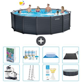 Intex Piscina Graphite Panel Redonda - 478x124 Cm - 9-piezas S632