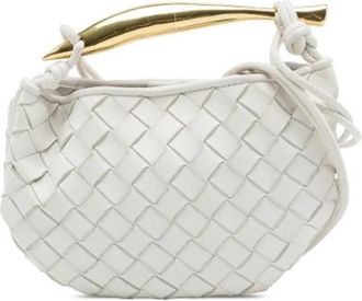 Bottega Veneta Pre-owned Woven Nappa Satchel - Dames - Vintage Handtas - Wit - ONE Size - Leer - Vintage