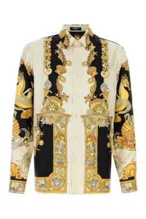 Versace Geprinte Zijde Blouse