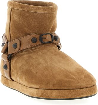 Balenciaga Womens Beige Calfskin Ankle Boots