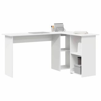 Berkfield Home White White Computer Desk White Engineered wood Medium Computer Desk