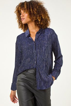 Roman Shimmer Textured Stretch Shirt