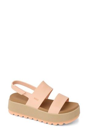 Reef Water Vista Platform Slingback Sandal in Bellini/Tan at Nordstrom, Size 11