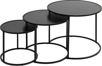 Atmosphera Atmosphera - Set Di 3 Tavolini Noan Neri L54 45 35cm Cr&eacute;ateur DInt&eacute;rieur