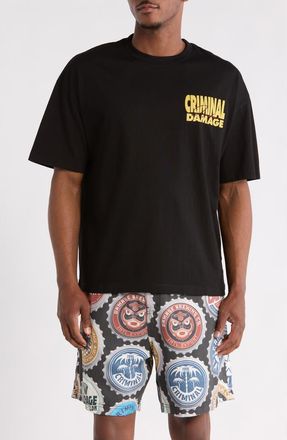 Criminal Damage Everything Must Go Graphic Cotton T-Shirt in Black/yellow/Red at Nordstrom, Size Xx-Large