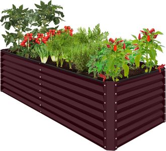 Best Choice Products 8x4x2ft Outdoor Metal Raised Garden Bed for Vegetables Flowers Herbs